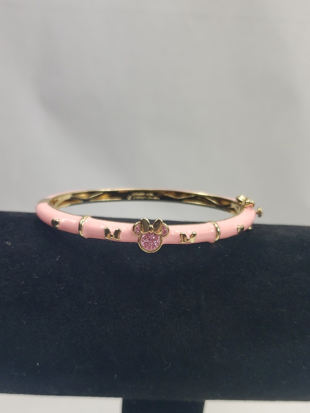 Disney Minnie Mouse Girls Pink Bangle Bracelet in Brass